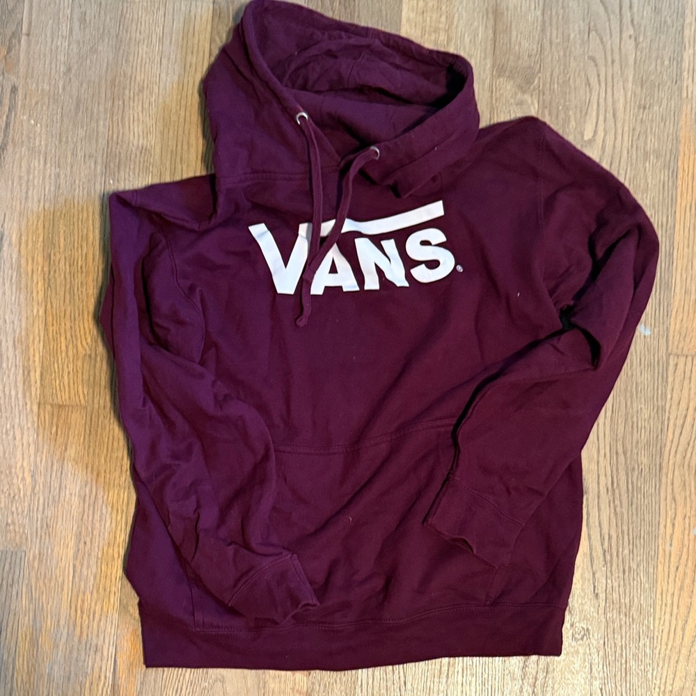 Vans Men's Maroon Hoodie Sweater size large